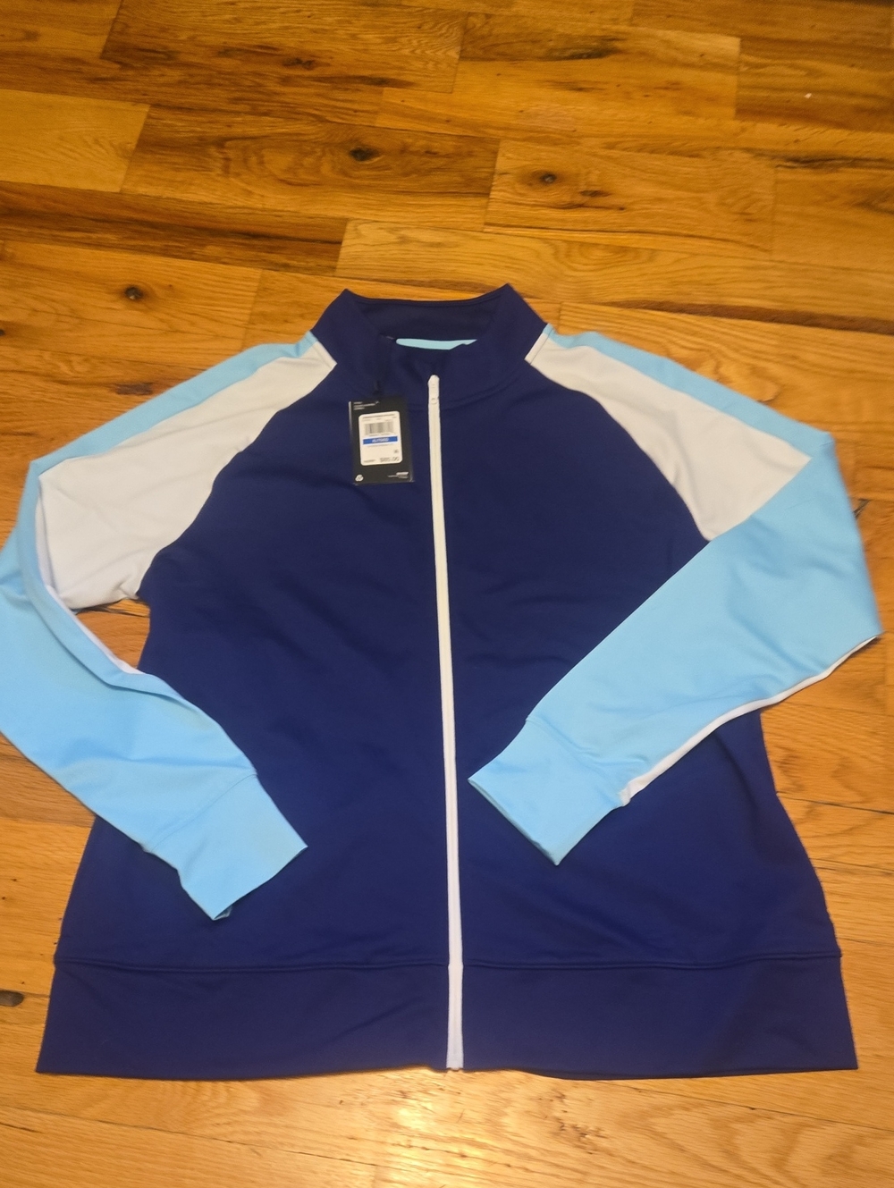 Under Armour Navy Blue Light Blue White Full-Zip Track Jacket